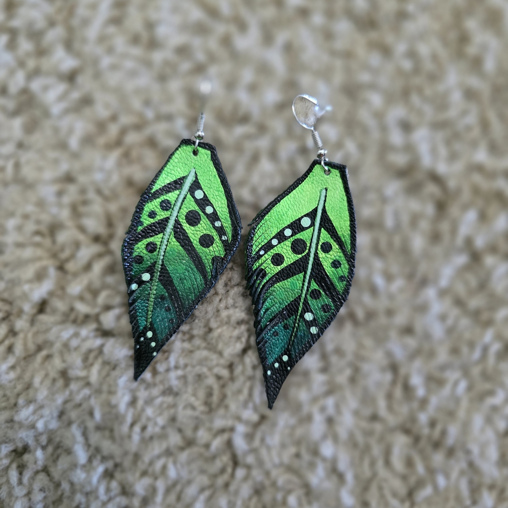 Green Leaf Earrings